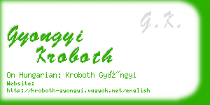 gyongyi kroboth business card